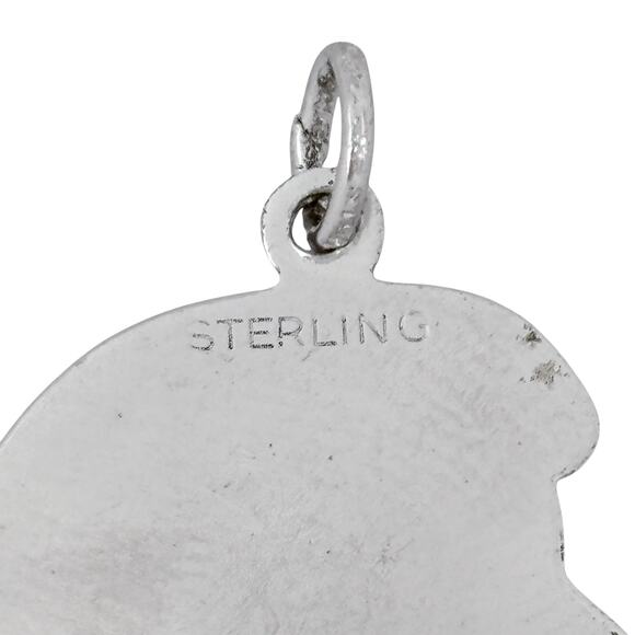 Engraved Silhouette Girl Charm | Vintage Sterling Silver 925 Child Profile - Picture 4 of 6
